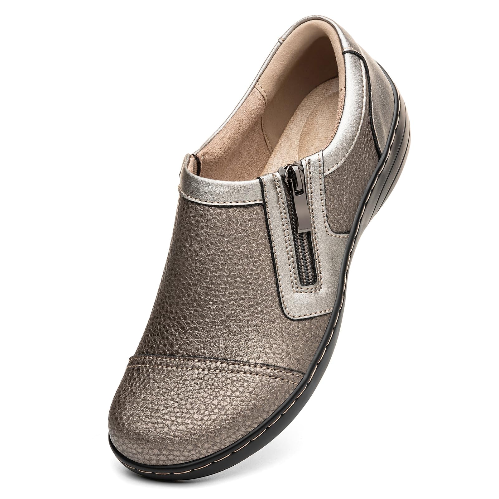 Women's Comfortable & Lightweight Leather Loafers Cute Slip On Dress Shoes for Women Business Casual Office Work Shoes Everyday Walking Flats-image-36