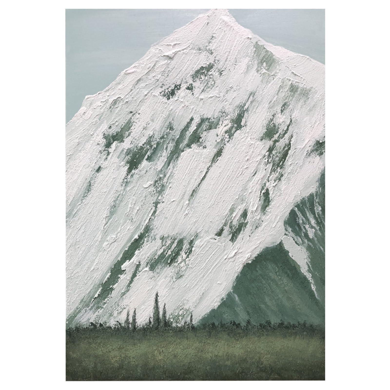 Paysage de sommet de montagne enneigé simple pour sublimer la décoration de votre salon