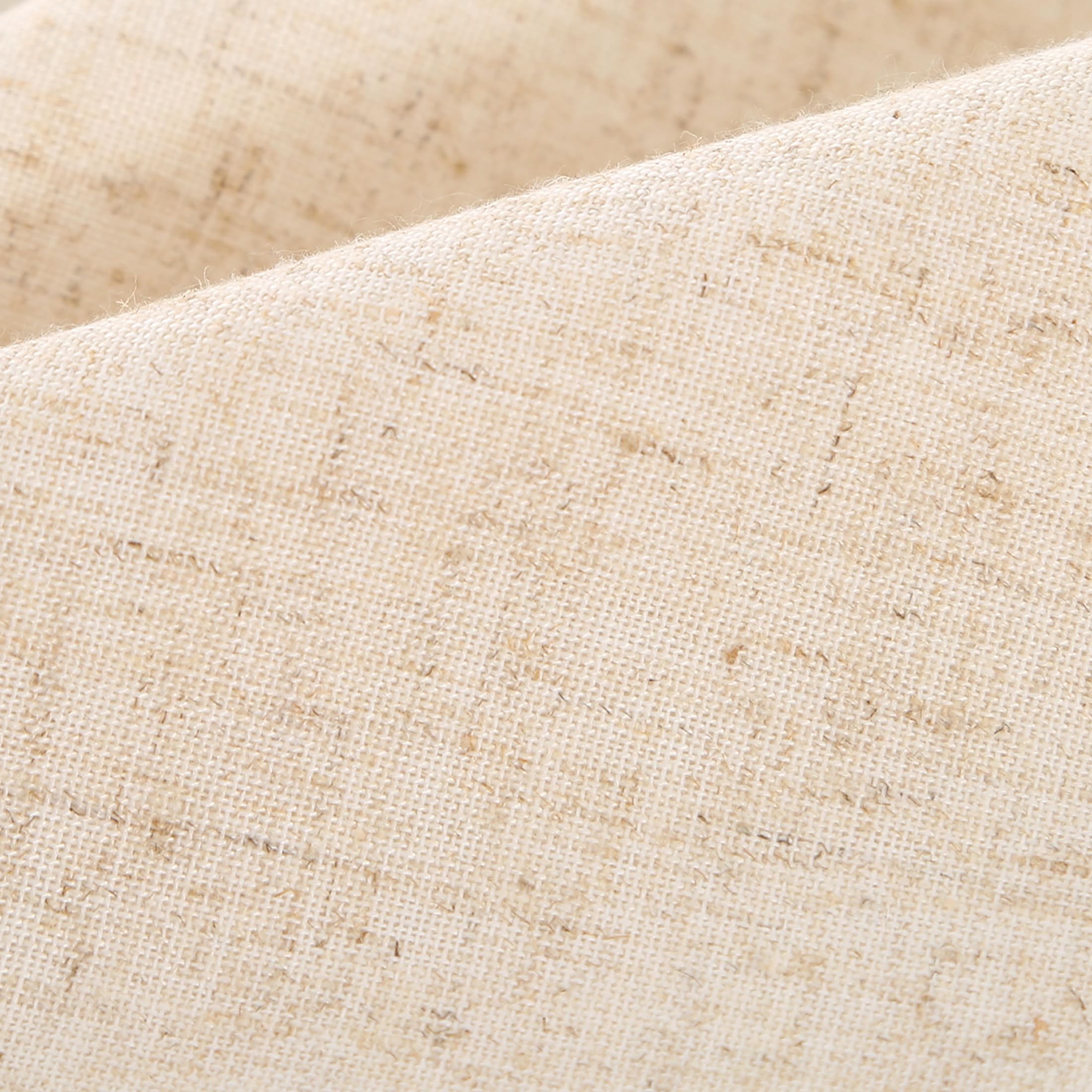 SUCHDECO Nappe Rectangulaire Anti Tache en Cotton Lin Beige, Nappe de Table Linge de Table Lavable avec Franges, Nappes pour Table à Manger Cuisine, 140 x 350 cm