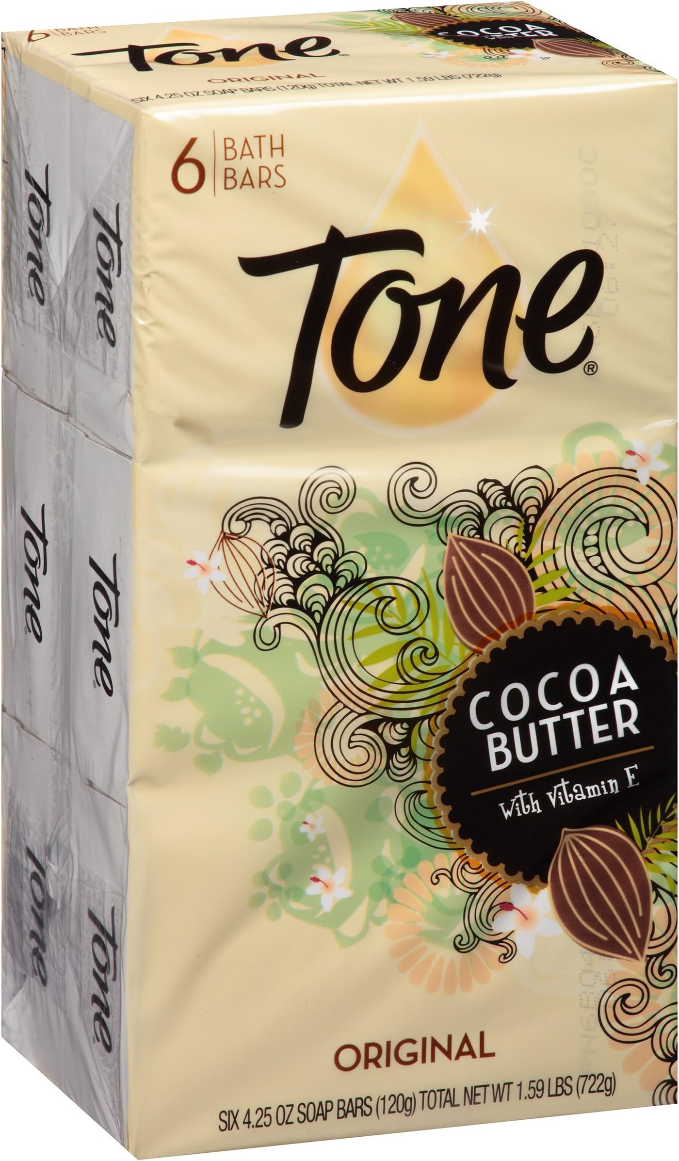 Tone Coco Butter Bath Bar, Original, 6 Count