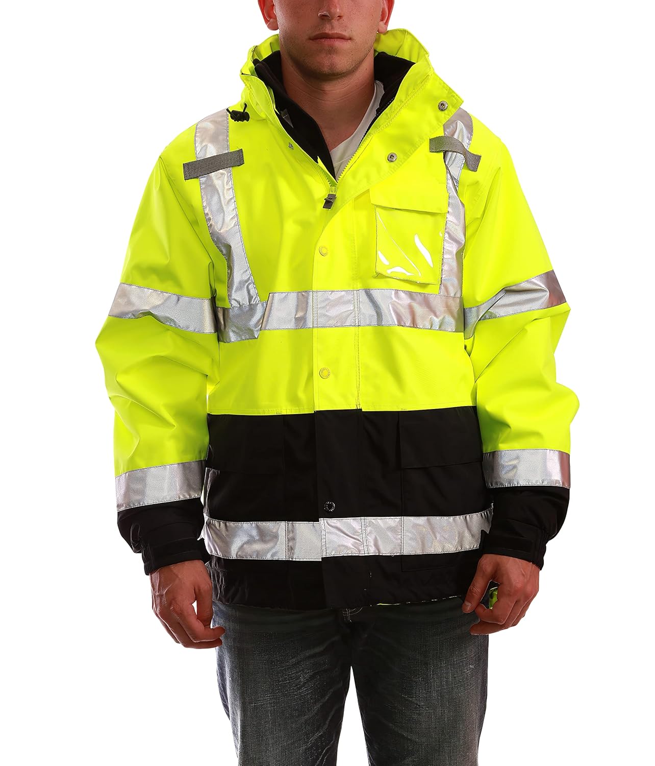 TINGLEY 3-in-1 Jacket w/Hood, Hi-Vis YLW/Grn, M, (J24172)