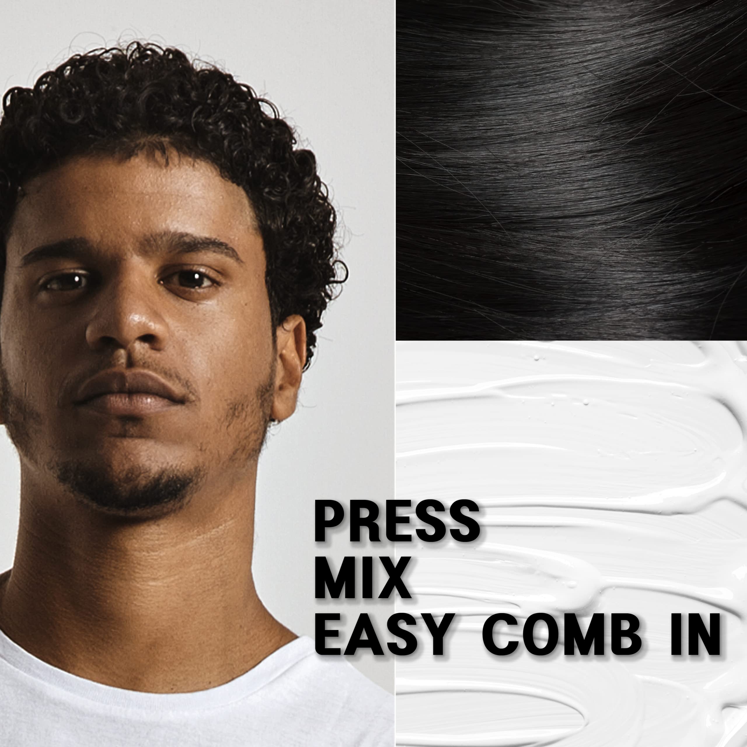 Edbe Hair Color Easy Comb Jet Black (2 Pack) – Grey Hair, Mustache, and Beard Coloring for Men with One Application Kit