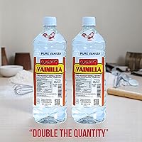 Vista 3 de Extracto de vainilla pura Danncy de México, transparente, 2 botellas de 33 oz cada una, botella de plástico, lote sellado