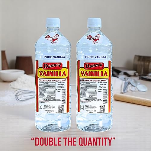 Miniatura 3 de Extracto de vainilla pura Danncy de México, transparente, 2 botellas de 33 oz cada una, botella de plástico, lote sellado
