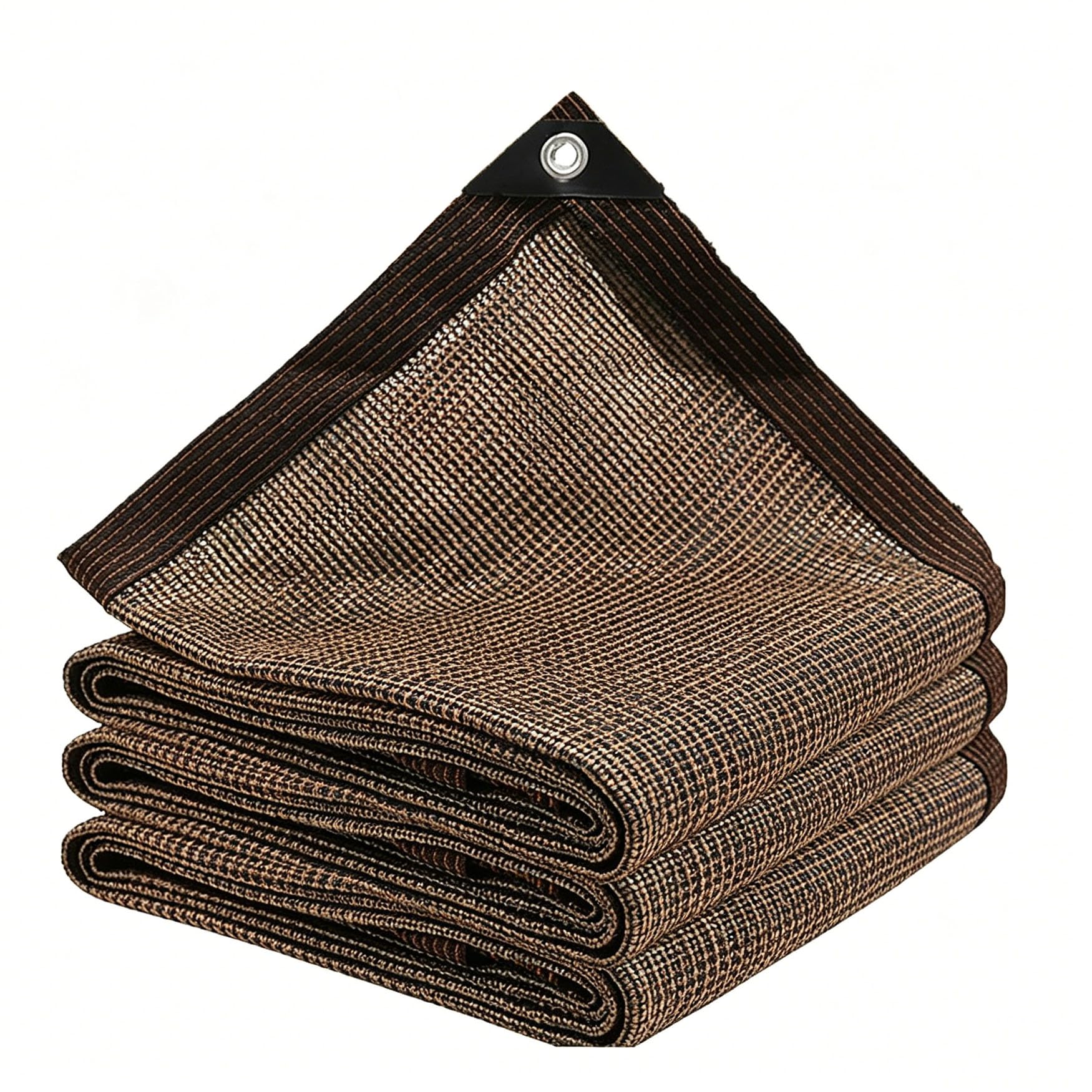 Tissu d'ombrage 510 x 510 cm Anti-UV, Résistant, Coupe-Vent et Perméable à l'eau, avec Œillets Voile d'ombrage Serre pour Patio Serre Jardin Pergola Pet House, ‎Marron