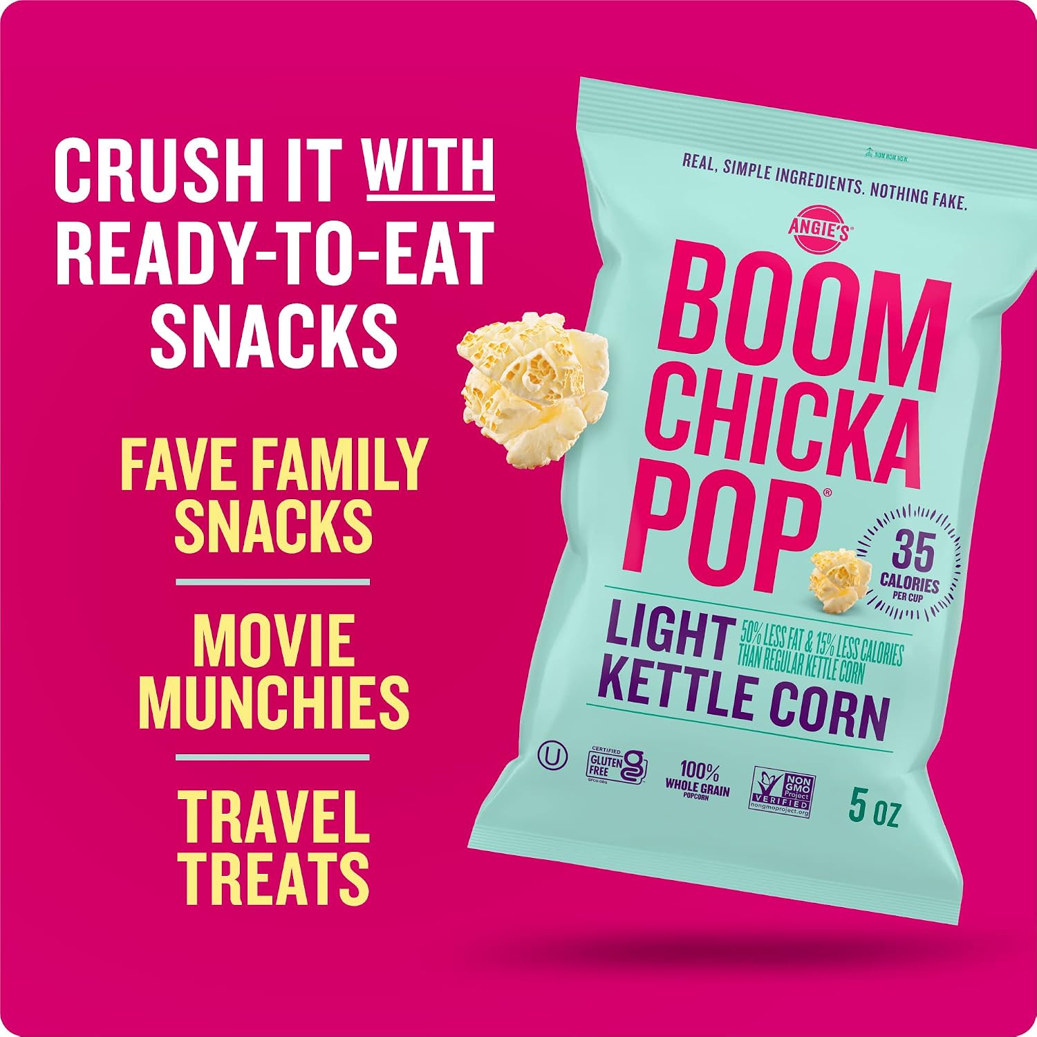 Angie's Boomchickapop Light Kettle Corn Popcorn, 5 Oz