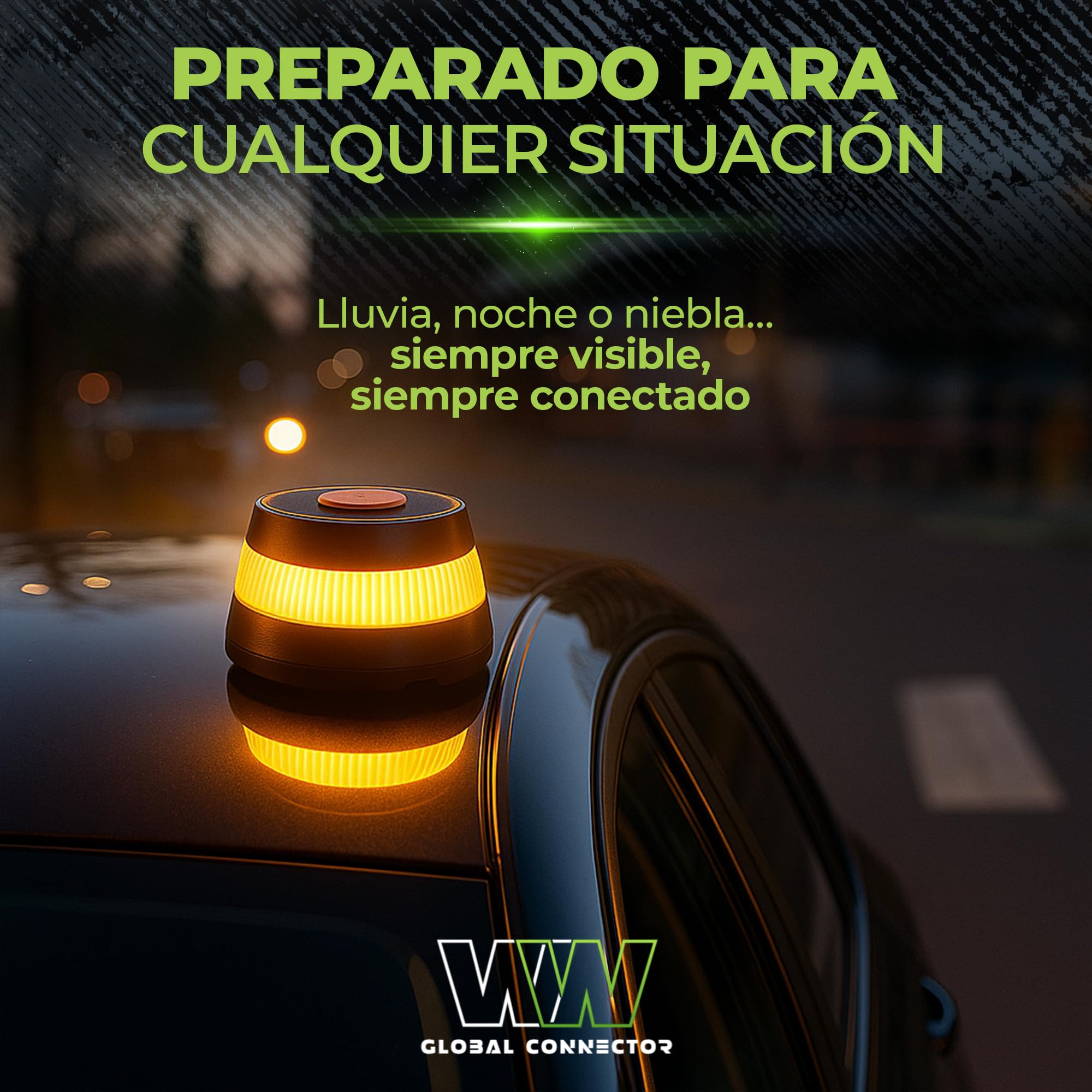 WORLD PRODUCTS STORE- Baliza V16 Homologada DGT con Geolocalización DGT 3.0 – Luz de Emergencia Coche Obligatoria desde 2026 con eSIM -Datos Incluidos Telefonica Tech– Visibilidad 360° 1 km — view 7