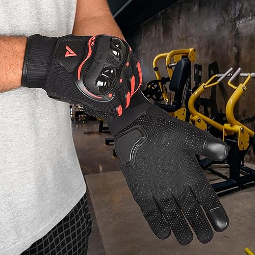 Miniatura 8 de AYRO Guantes de motocicleta, guantes de motocross, guantes de motocross, guantes de motocicleta con pantalla táctil de dedo completo con nudillos
