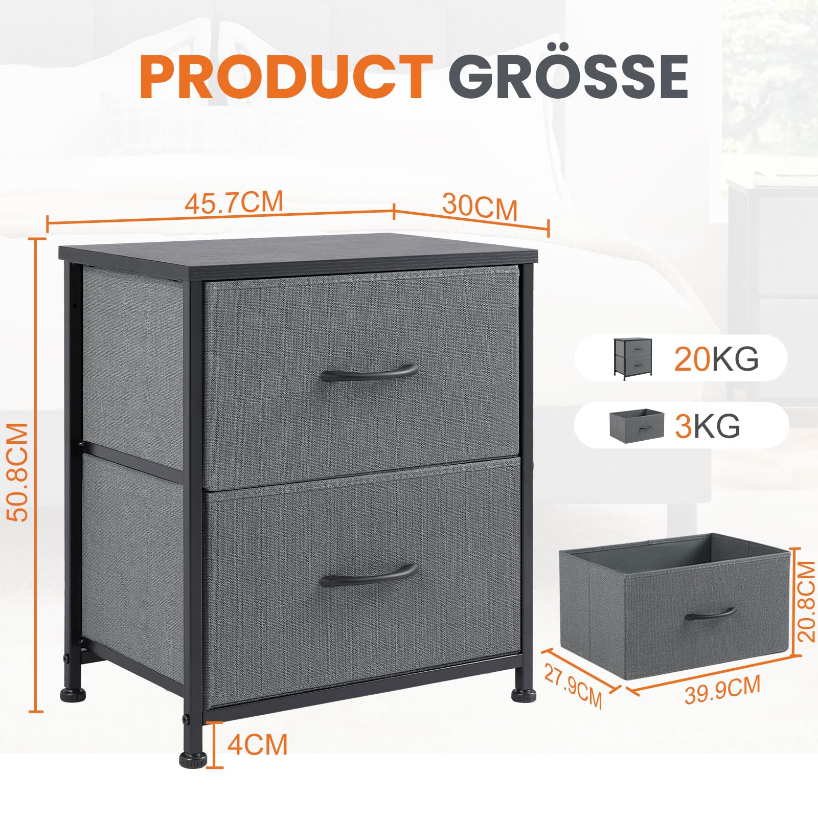 Sweetcrispy Comò a 6 cassetti per camera da letto, cassettiera in tessuto, cassettiera con contenitori in tessuto, comò per camera da letto, soggiorno, corridoio, piano in legno, telaio in acciaio