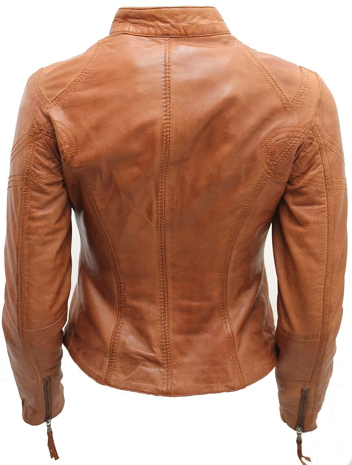 Infinity Leather Veste de Moto Classique en Cuir Véritable Pour Femmes