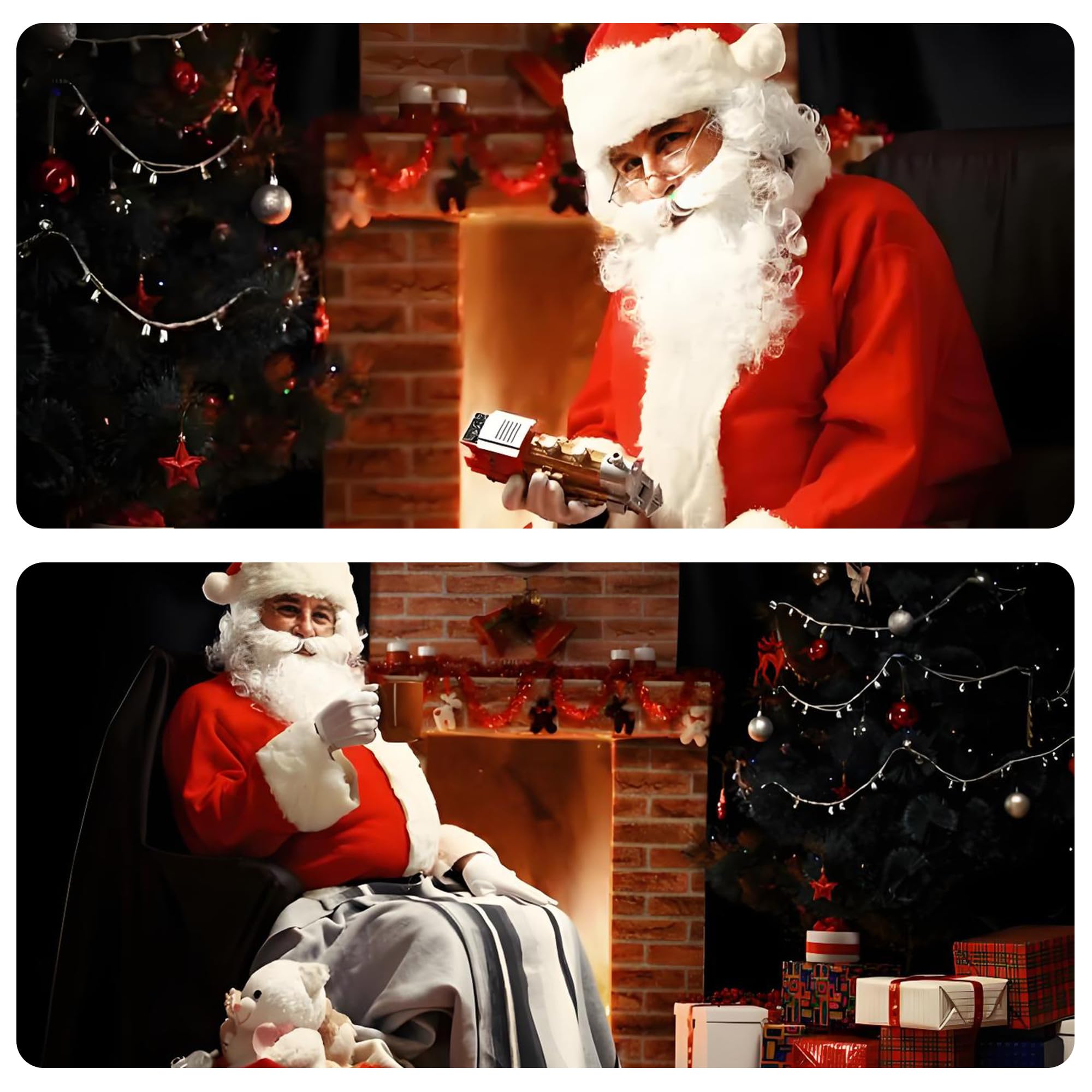 weihnachtsmann kostüm, weihnachtsmann bart und perücke,weihnachtsmann mütze, brille, Fäustling für Weihnachten, Kostüm für Nikolaus, Weihnachtsfeier Weihnachtszubehör,6 Stück