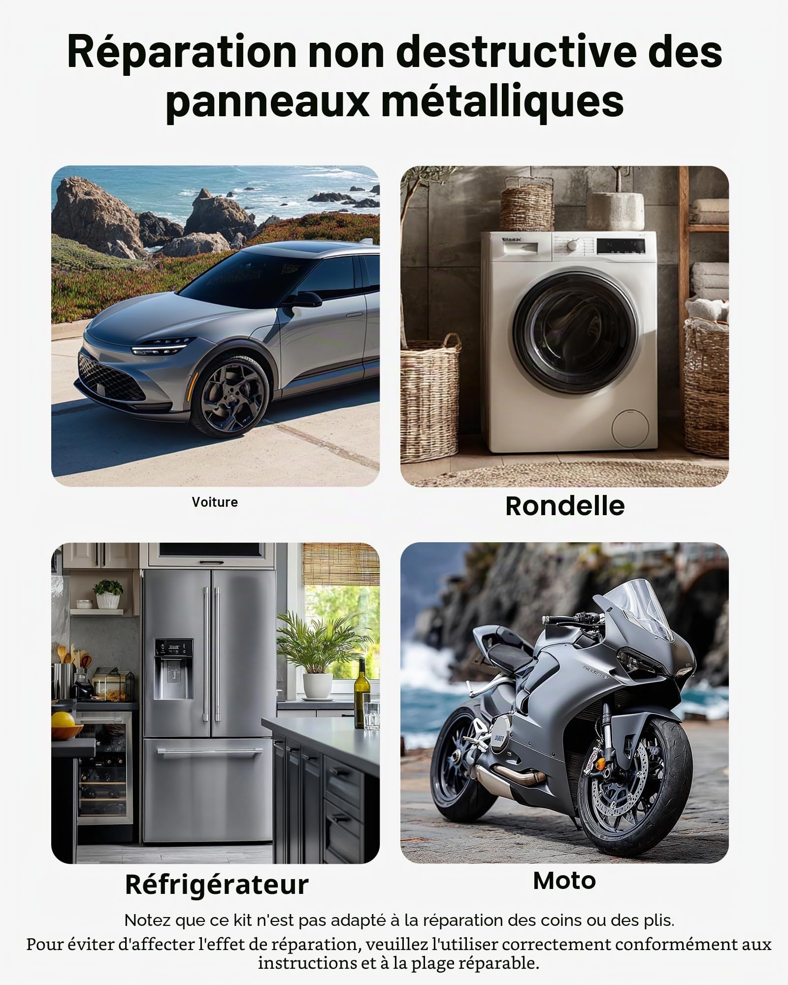 VEVOR Kit de Débosselage de Carrosserie sans Peinture 100PCs, avec Extracteur Doré, Pont de Débosselage, Marteau à Inertie, Barre en T, Pistolet à Colle, Outil de Réparation de Bosses pour Garage