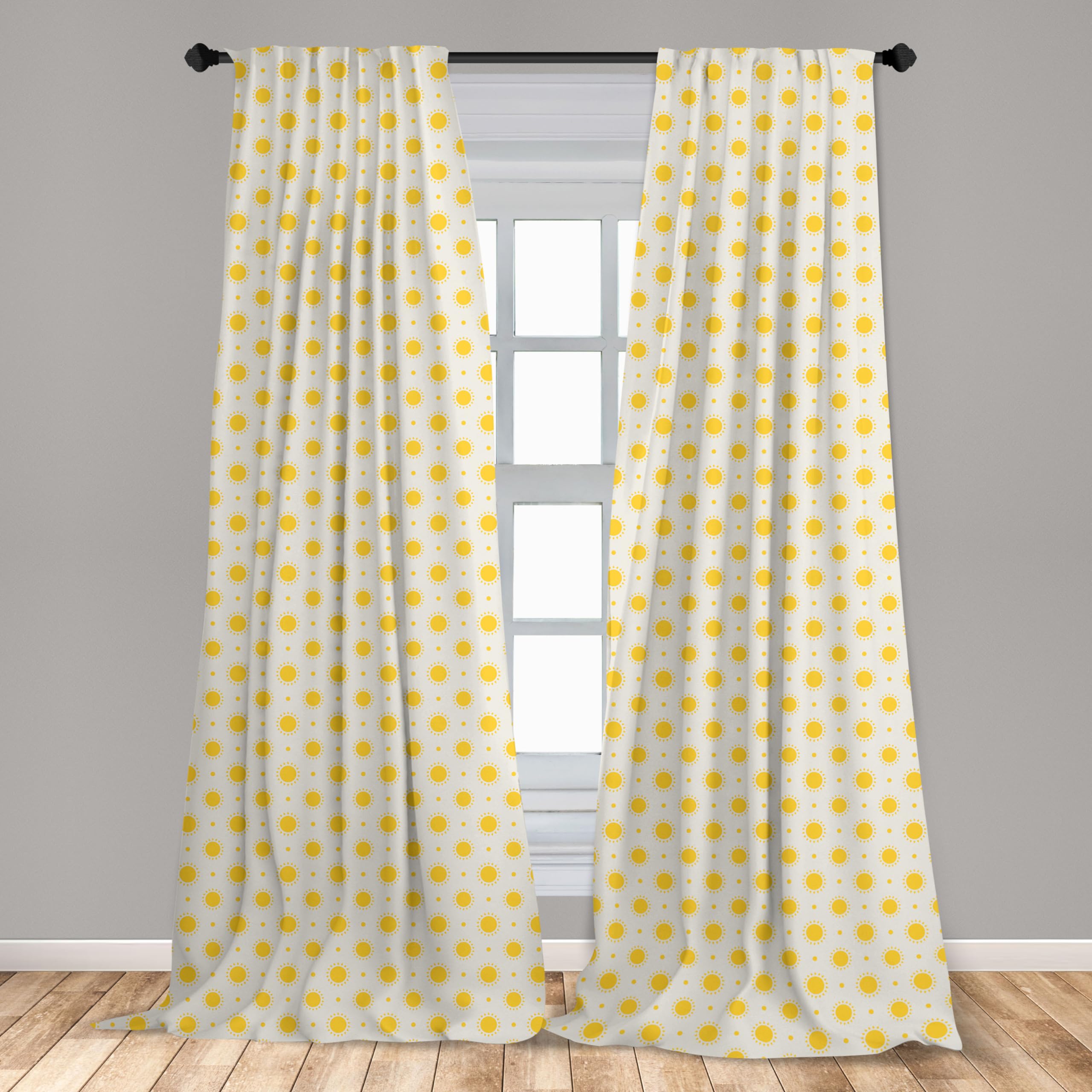 ABAKUHAUS Geometrico Tenda con occhiello, Zig Zag Chevron Motif, Tendaggi decorativi a 2 pannelli per camera da letto e soggiorno, 280 cm x 175 cm, Pallido Grigio Bianco
