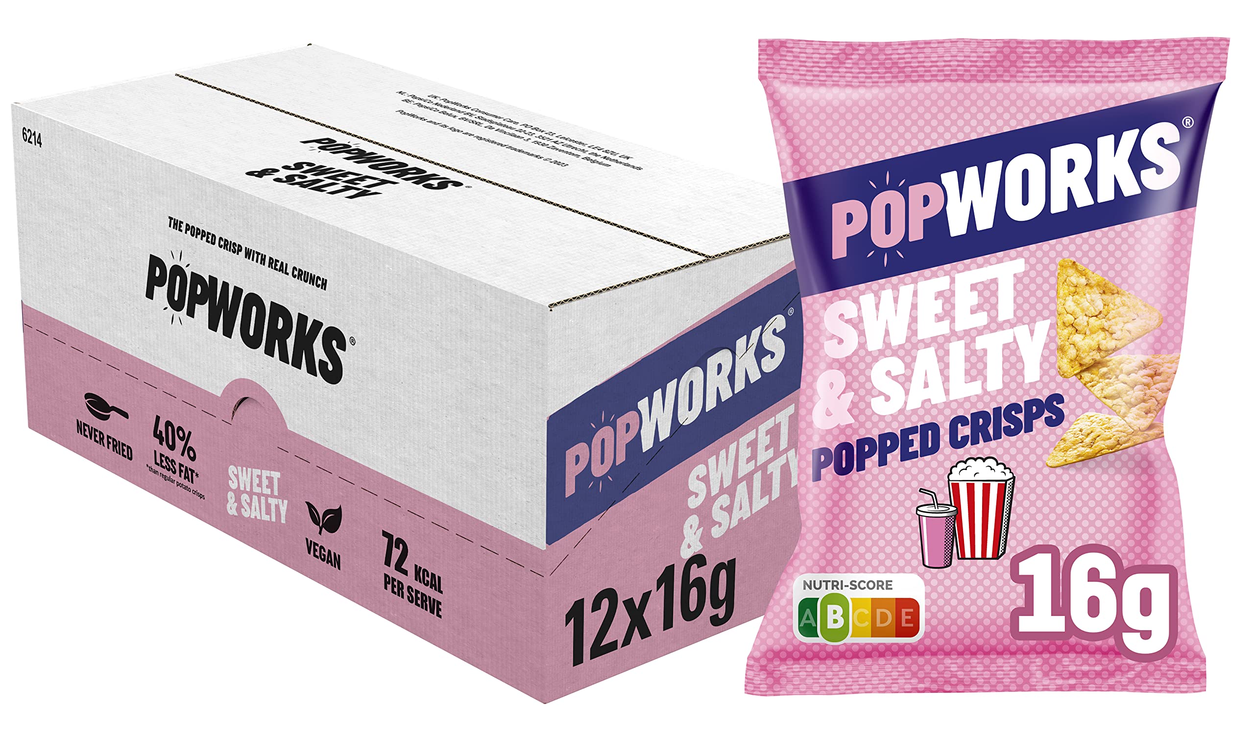 Popworks Sweet & Salty Chips, Doos 12 stuks x 16 g