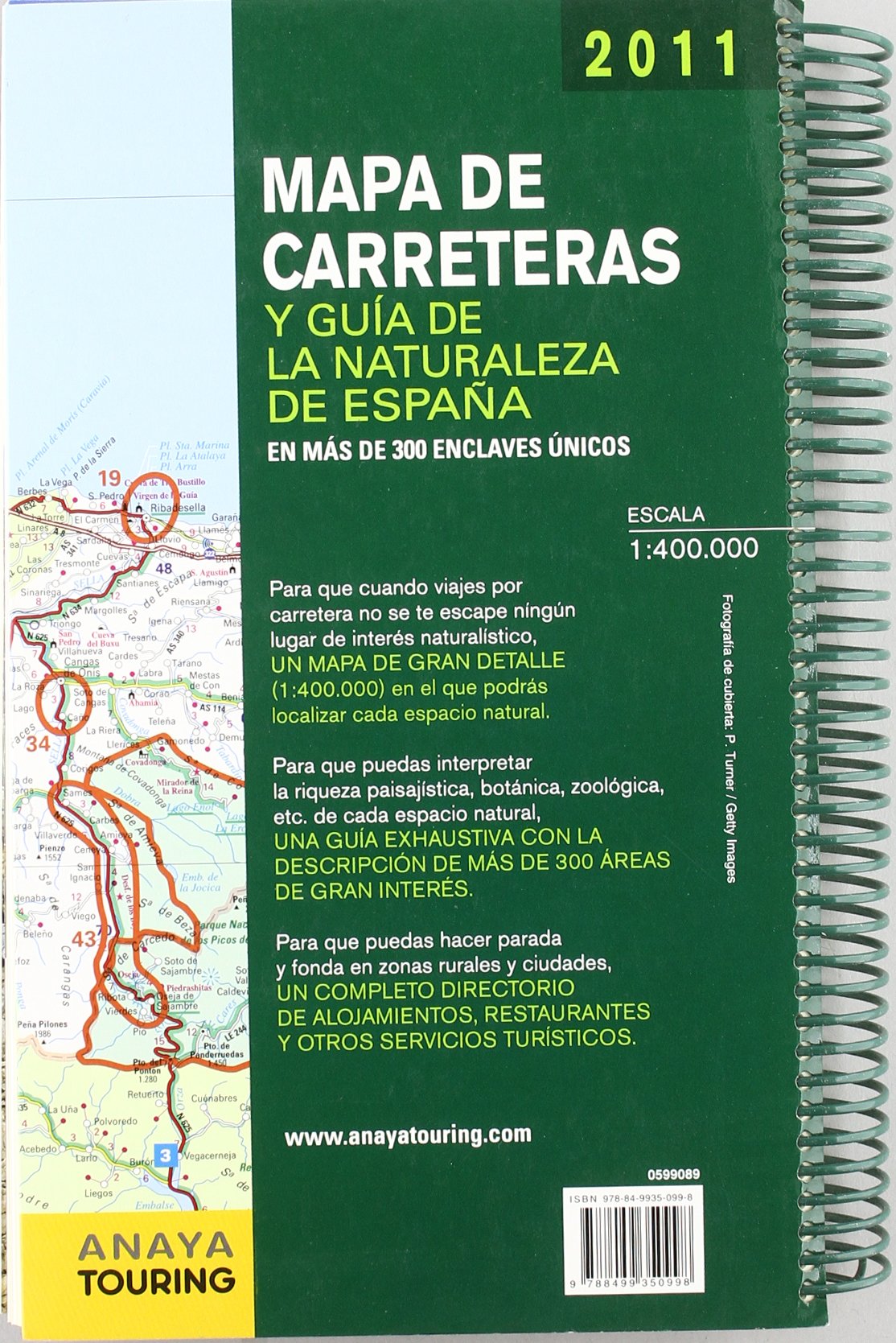 Mapa de Carreteras y Guía de la Naturaleza de España 1:400.000 - 2011 (Mapa Touring)