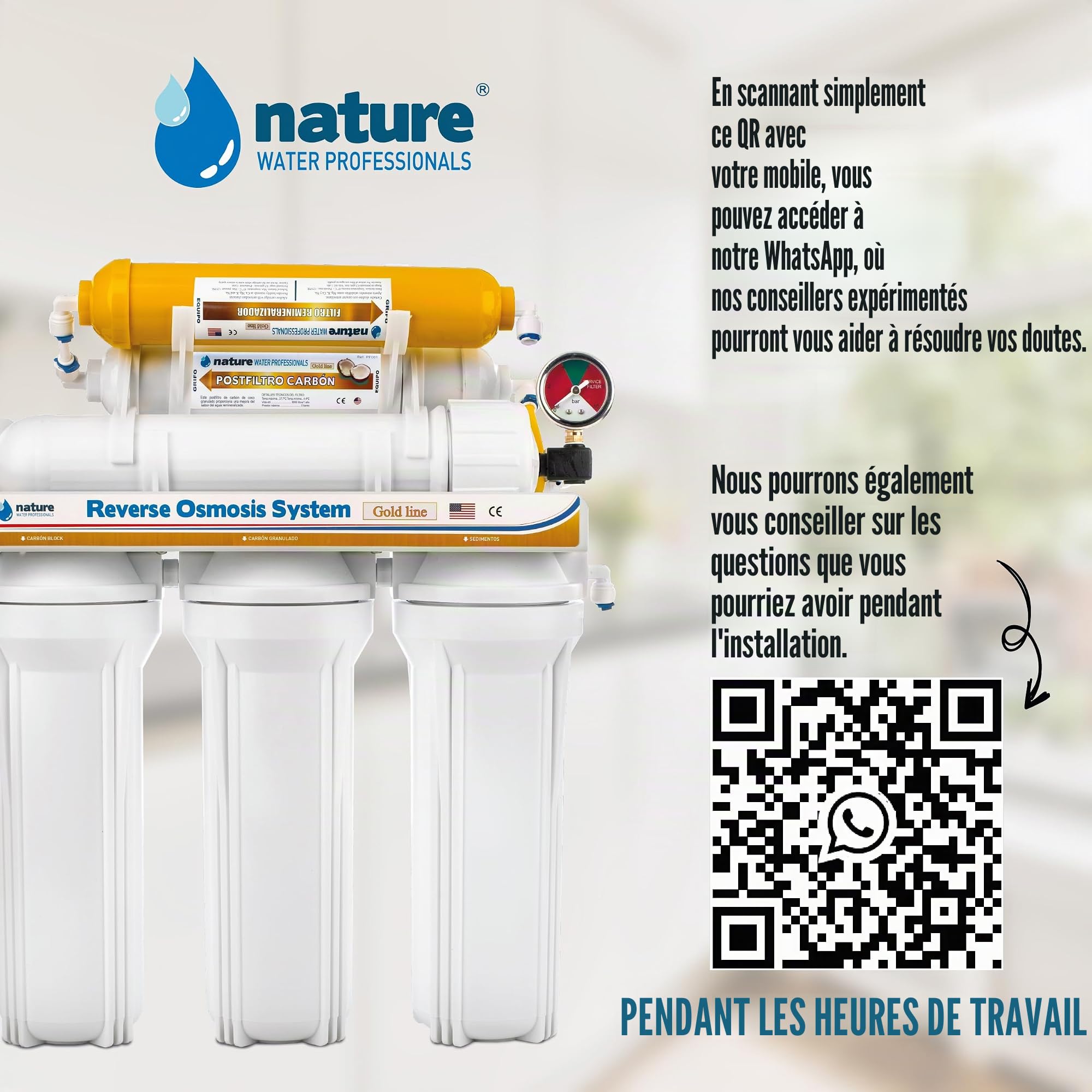 Nature Waterprofessionals Osmoseur inverse domestique 6 étapes