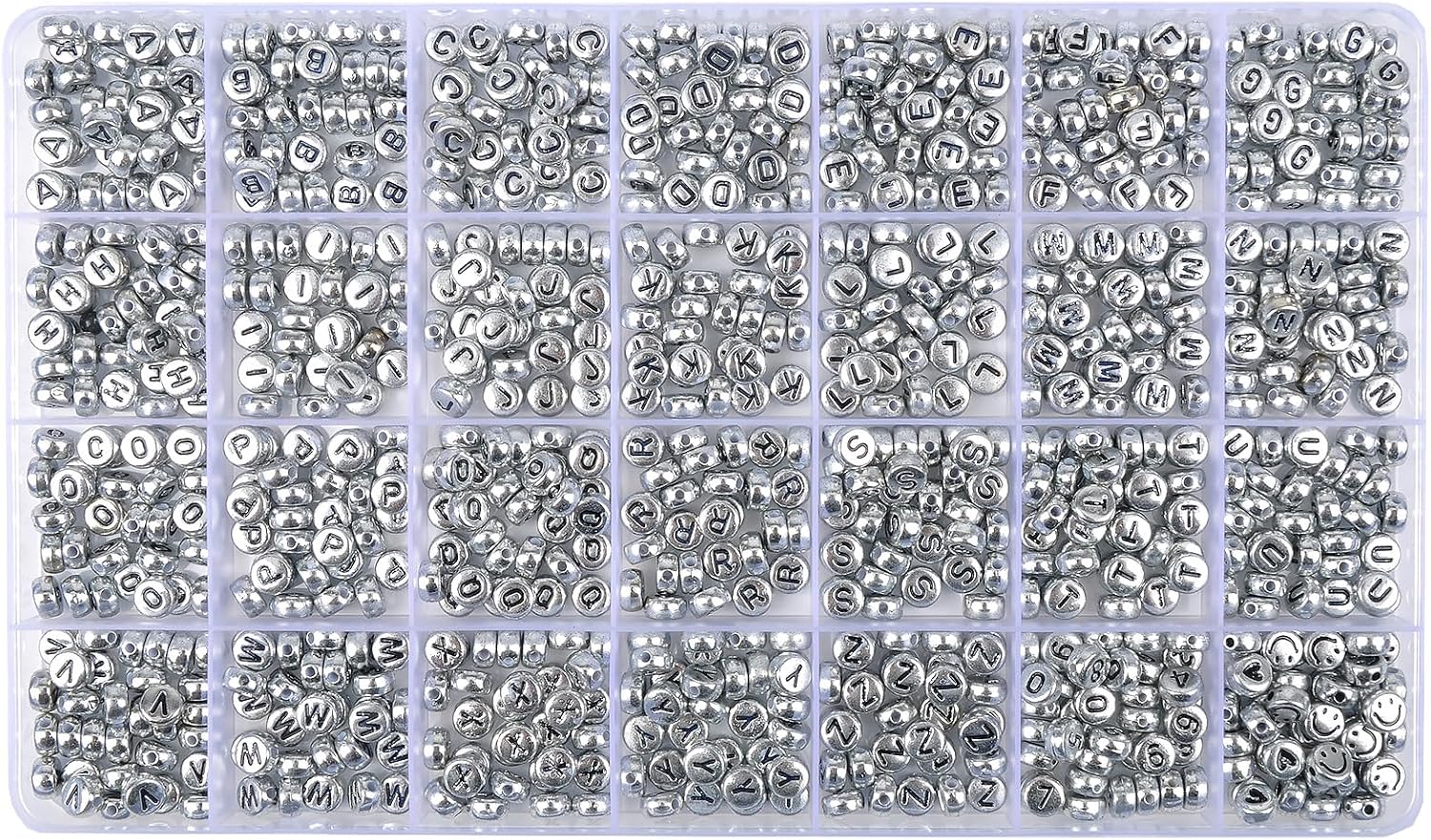 L'EclatDina Set Letter Beads Kit, 1300 PCS Alphabet Beads, Round Number & Heart, 5m Elastic String for Jewelry Making, Ideal for DIY Friendship Bracelets