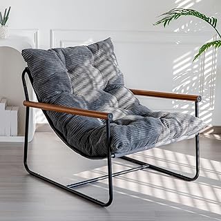 MAXYOYO Accent Chair with Wooden Armrests 1