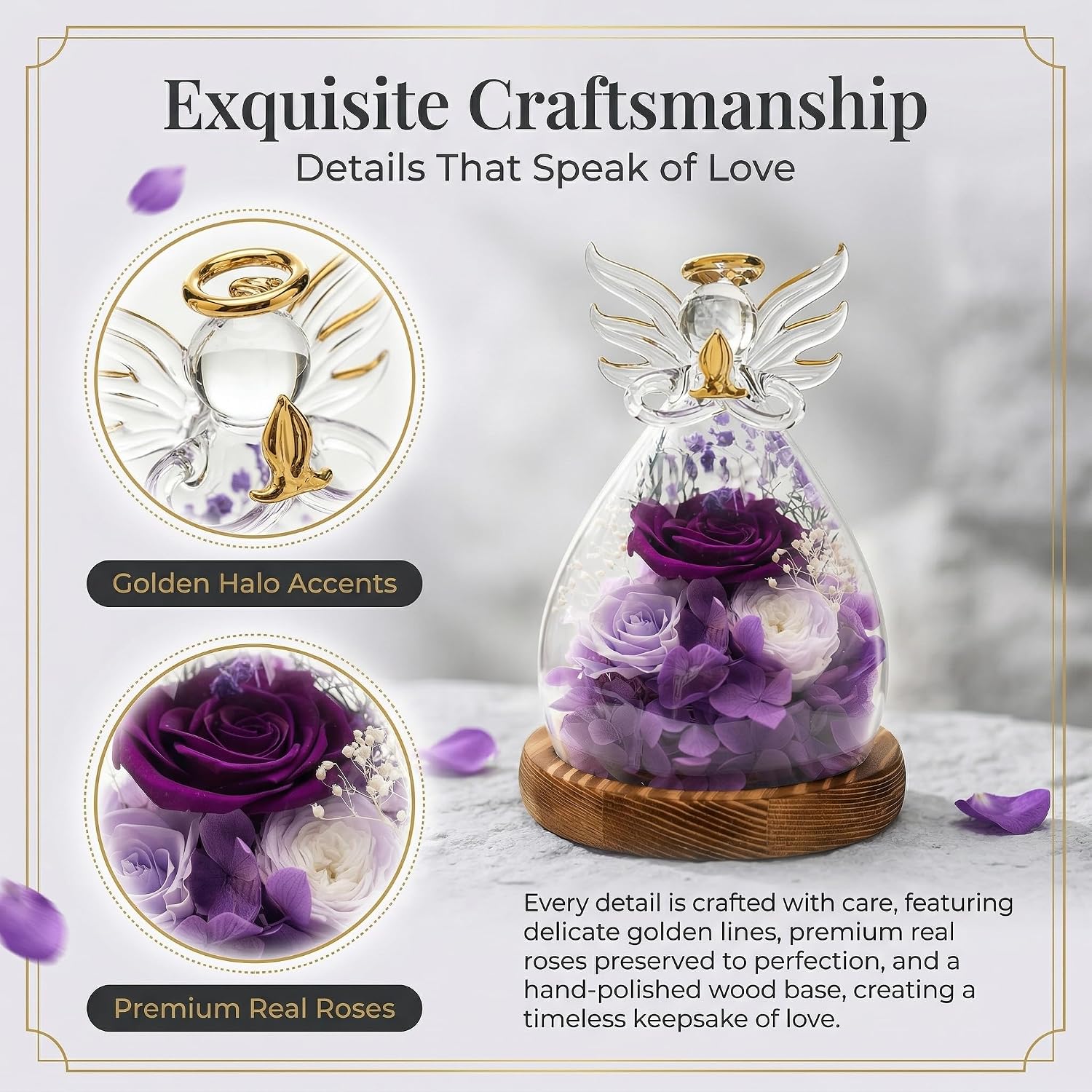 Eternal Rose, Preserved Real Rose in Deep Velvet Gift Box, Forever Flower for Women - Perfect Birthday Valentine for Her, Wife, Mom