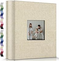 Vista 7 de popotop - Álbum de fotos de 4 x 6 pulgadas con 100 fotos, libros de fotos con 100 bolsillos verticales, cubierta de lino para fotos familiares