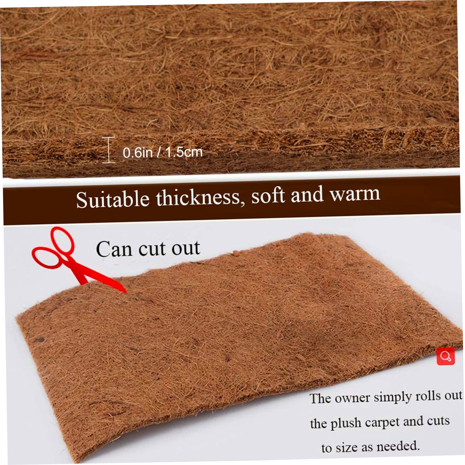 GRIRIW Tortoise Carpet Mat Reptile Carpet Pad Coconut Fibre Moisturizing Mat for Pet Habitat