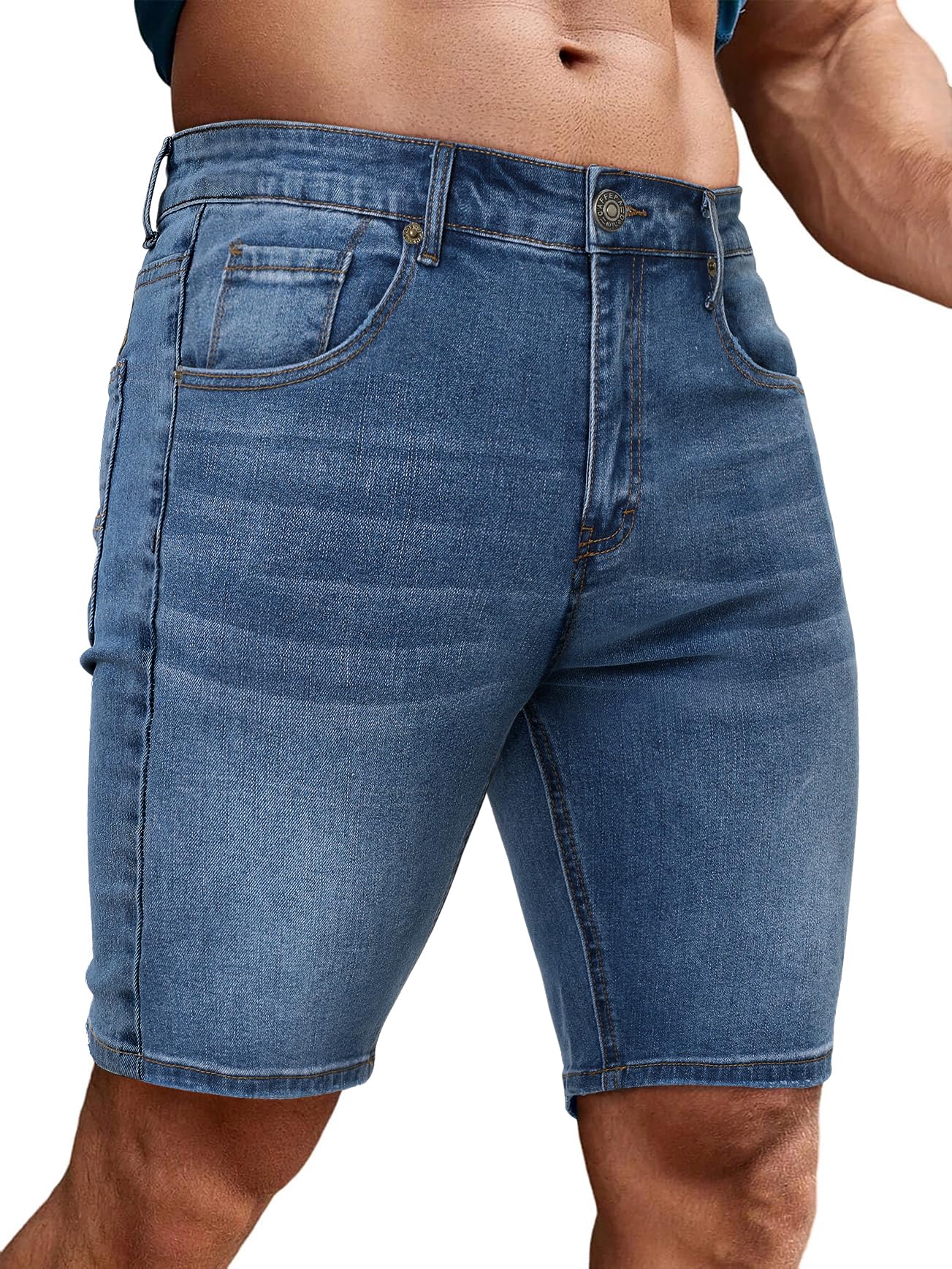 Men's Casual Slim Fit Denim Jean Shorts Skinny Stretch Summer Hot Short