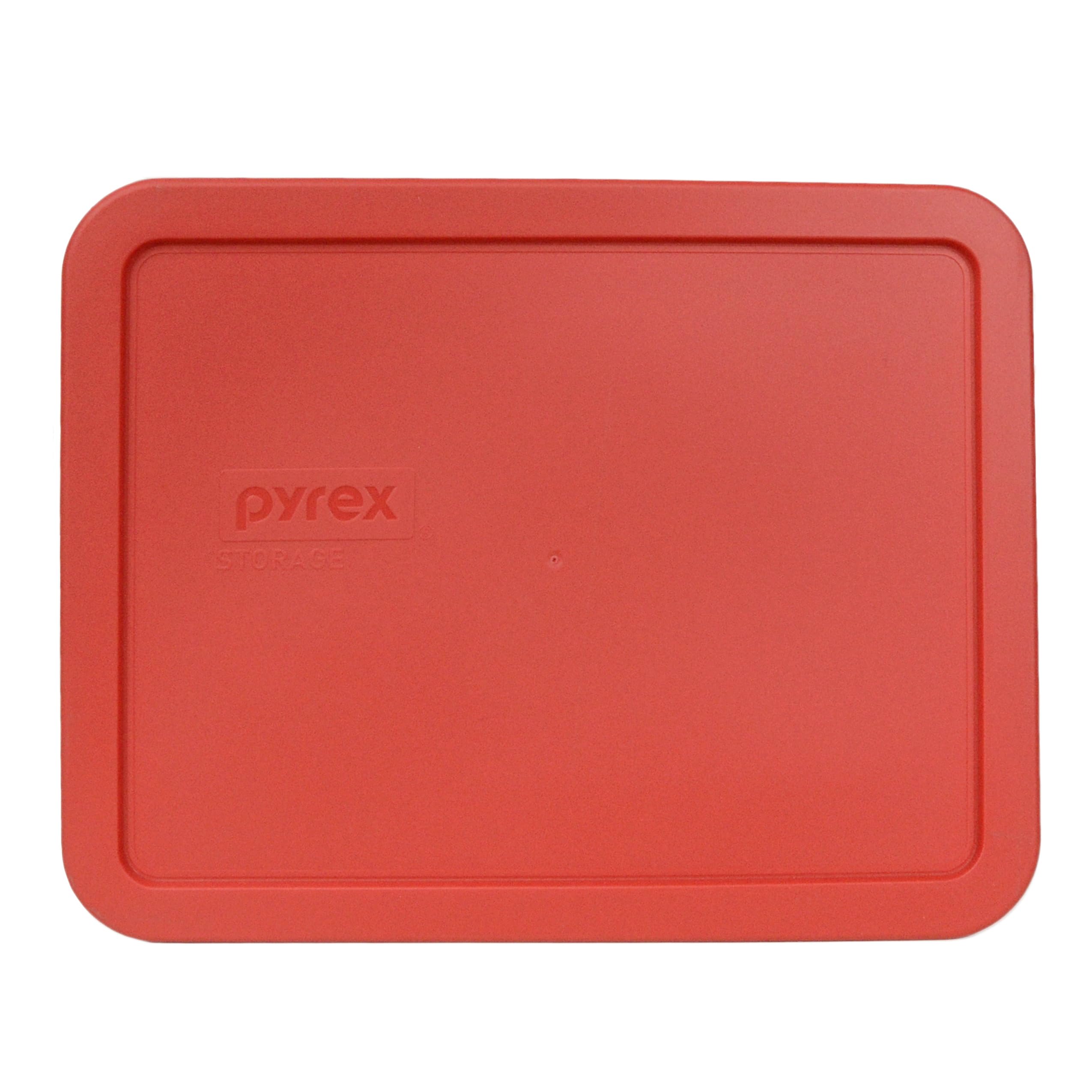 Pyrex 7211 - Platos de vidrio de 6 tazas y tapas de repuesto para almacenamiento de alimentos de color rojo amapola (2 unidades)