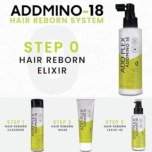 Miniatura 6 de ADDMINO-18 - Serum para el cabello pre químico para el cabello, elixir natural Reborn para mujeres, vegano, promueve el grosor, nutre, productos