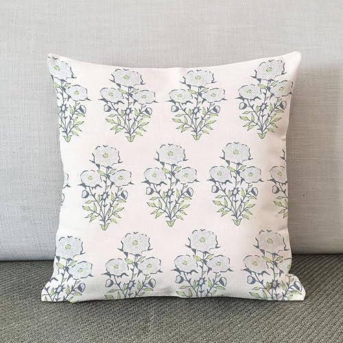 Miniatura 2 de Mughal - Funda de almohada estilo chinoiserie, funda de almohada asiática de 24 x 24 pulgadas, decoración rústica del hogar para sofá, sala de