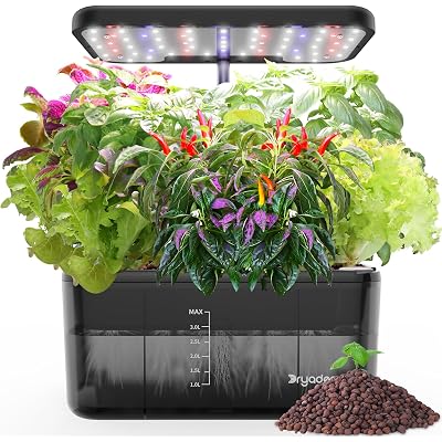 Hydroponics Growing System Garden - Indoor Herb Garden with Grow Light Plants Germination Kit Quiet Hydroponic Pump Height Adjustable - Gardening Gifts for Women Kitchen