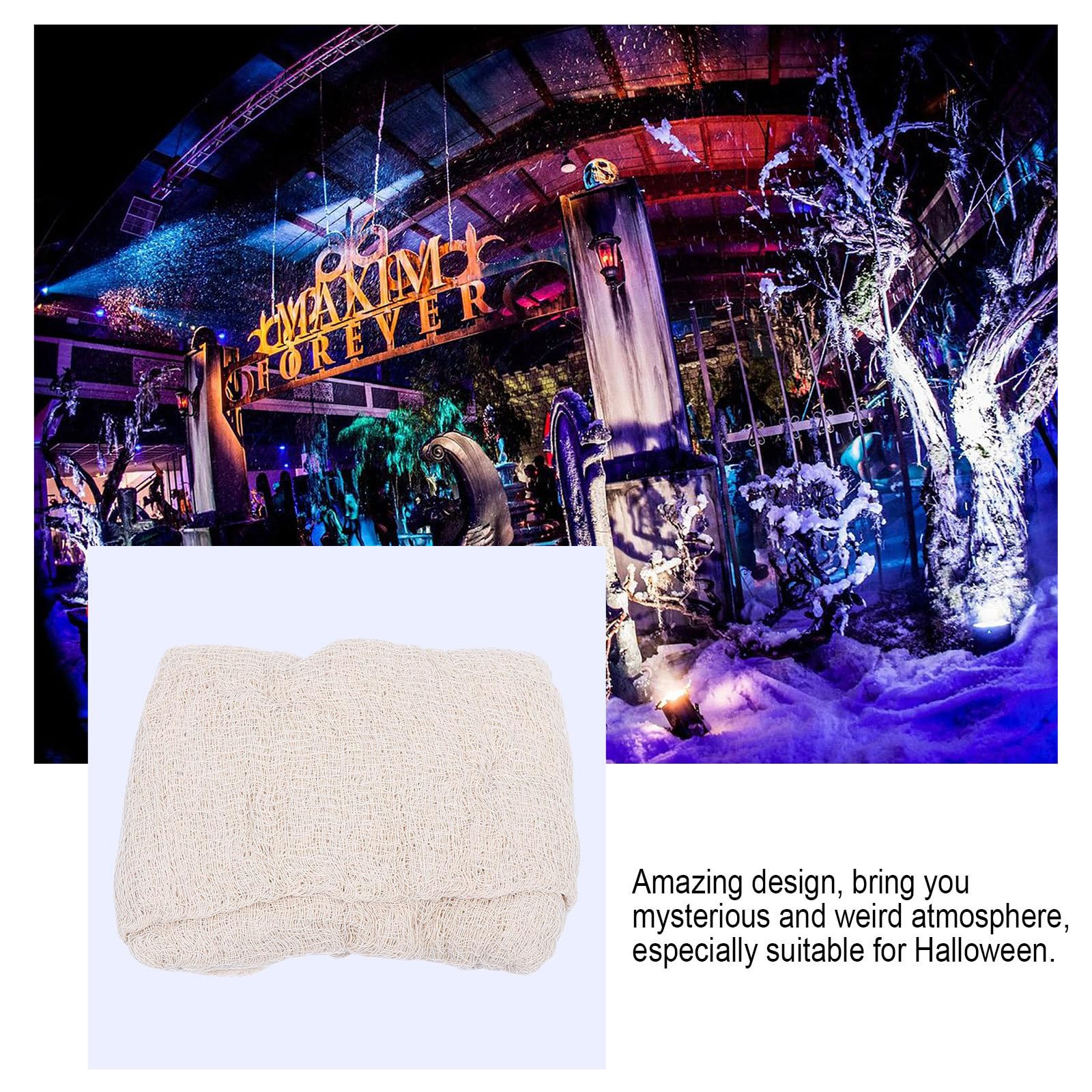 Abaodam 5 Pezzi Decorazione Halloween in Rete di Cotone Beige Facile da Appendere per Foto e Bar Design Misterioso e Atmosfera Inquietante