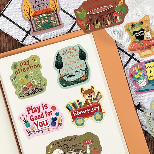 Miniatura 2 de 50Pcs Cute Inspirational Stickers, Waterproof Vinyl Graffiti Animal Motivational Stickers for Laptop, Kindle, Helmet, Scrapbooking, Journal, Bike,