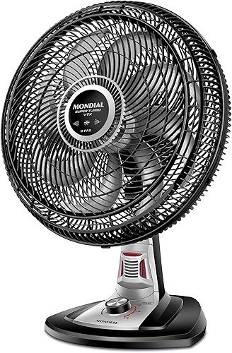 MONDIAL Ventilador 40cm Super Turbo 8 Pás Repelente Pastilha, Preto/Prata, 140W, 110V - VTX-40-8P-RP