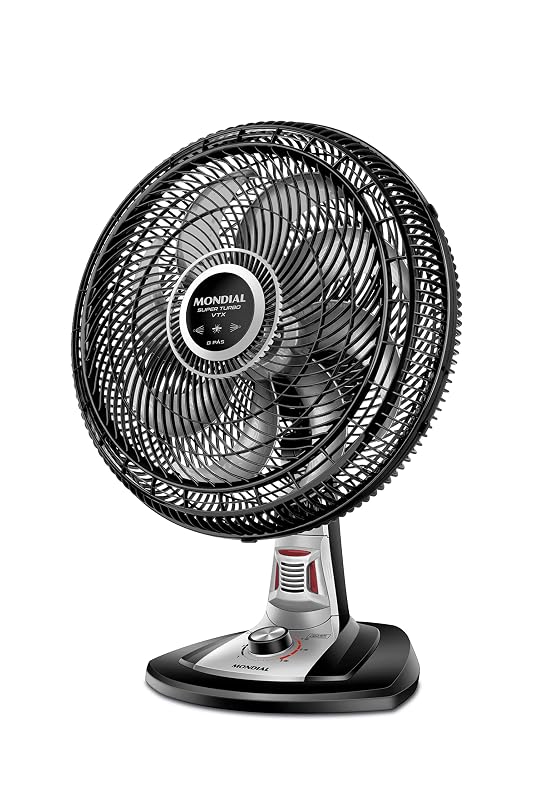 MONDIAL Ventilador 40cm Super Turbo 8 Pás Repelente Pastilha, Preto/Prata, 140W, 110V - VTX-40-8P-RP