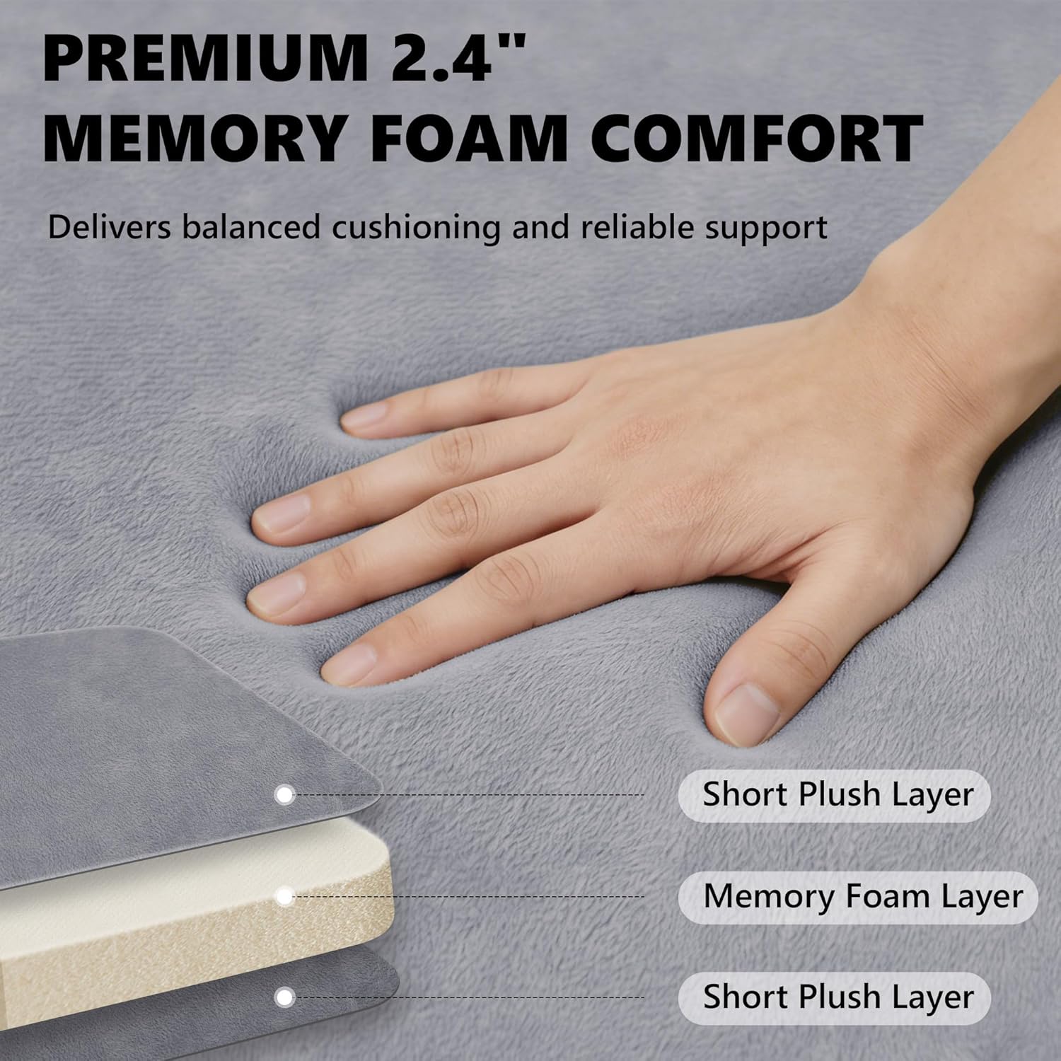 Memory Foam Mattress for Tesla Model Y, 2.4" High Density Car Camping Mattress, Foldable Sleeping Mat with Soft Washable Sheet & Storage Bag, Custom Fits Tesla Model Y Frunk Trunk for Road Trips