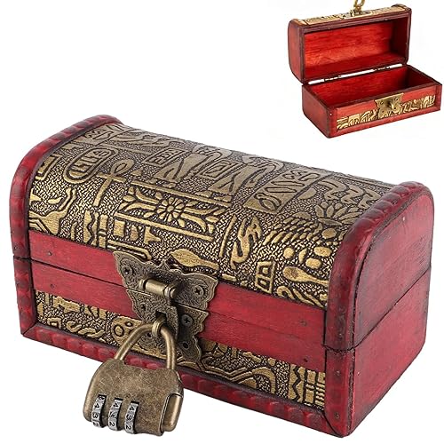 Vintage Treasure Chest Box, Antique European Style Treasure Chest with
