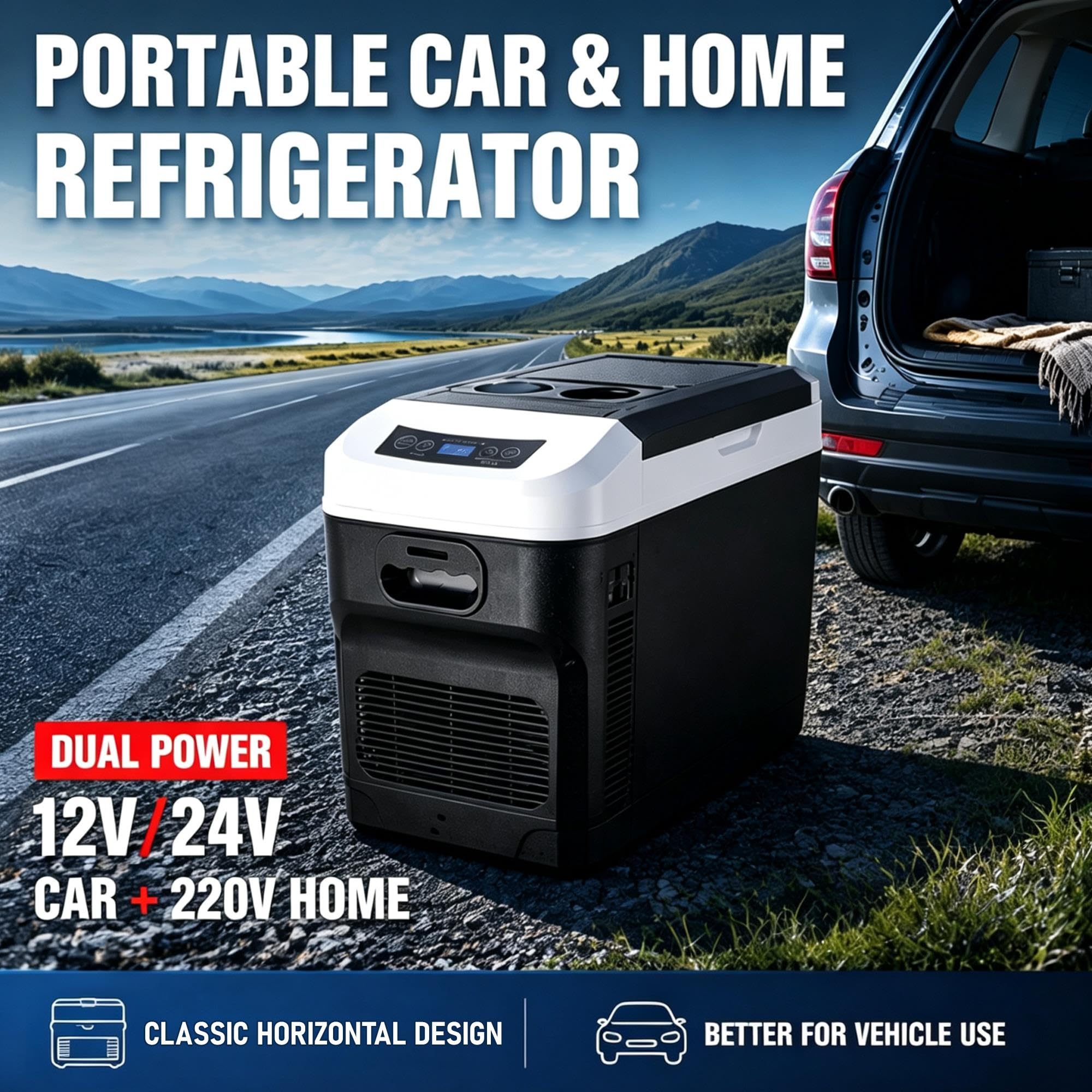 Nevera Coche 28L Semiconductor, Mini Nevera 12V/24V Frío Calor para Coche
