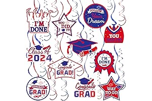 54 Pieces Graduation Decorations Class of 2024: The Ultimate Red and Blue Grad Party Supplies