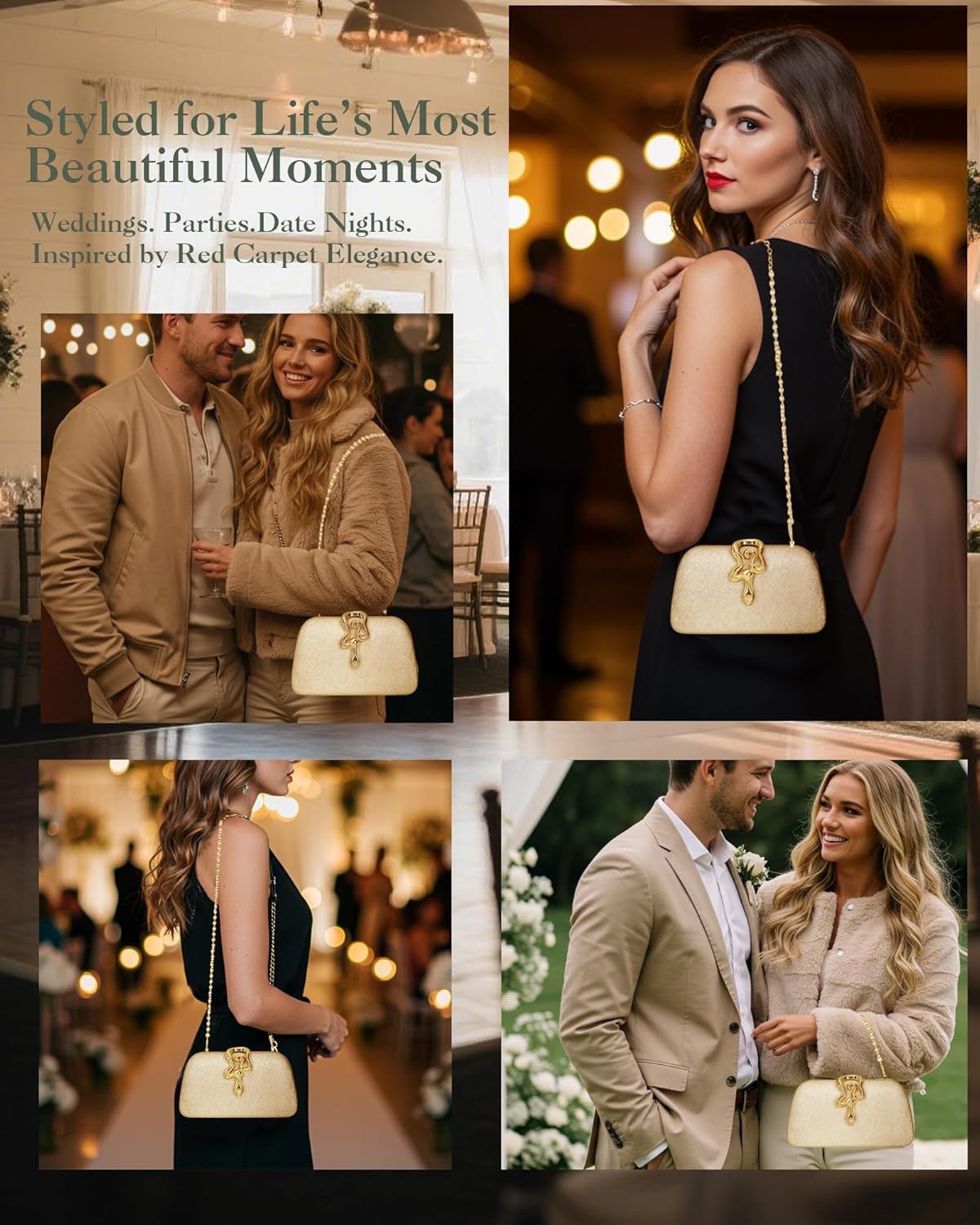 Glitter Clutch Purse for Women – Elegant & Dazzling Evening Bag, Sparkly Handbag for Magical Weddings & Special Moments - Image 6