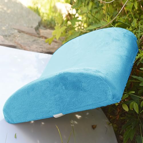 Miniatura 6 de Bookishbunny 2 piezas de espuma viscoelástica de alta resistencia para asiento de cintura, cojín de apoyo lumbar para coche, oficina, hogar (azul