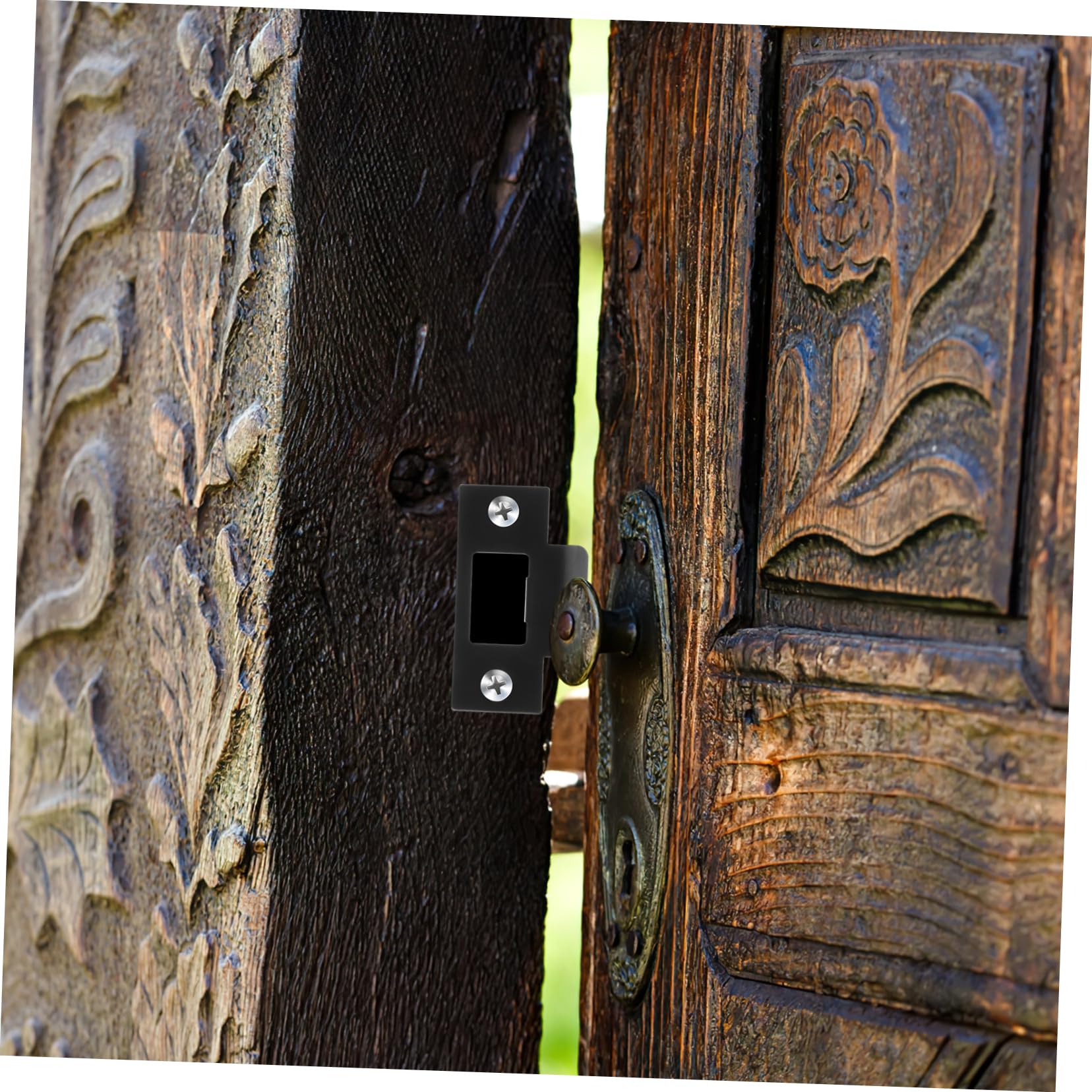OSALADI 5 Ensembles Bloc Came Ajustable Extenseur Gabarit De Gâche De Porte Serrures À Larder Matériel Verrou Porte Plaques De Porte Couvre-plaques Acier Inoxydable Black 4 Pièces * 5
