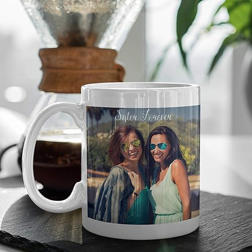 Miniatura 13 de Tazas de café con foto personalizadas, 15 onzas, rosa con imagen, texto, regalos personalizados, taza de cerámica personalizada, gran regalo de foto