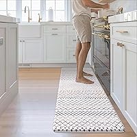 Vista 108 de KIMODE - Juego de 2 tapetes de cocina bohemios, antifatiga, antideslizantes, impermeables, ergonómicos, acolchados, cómodos, para lavandería, Rojo