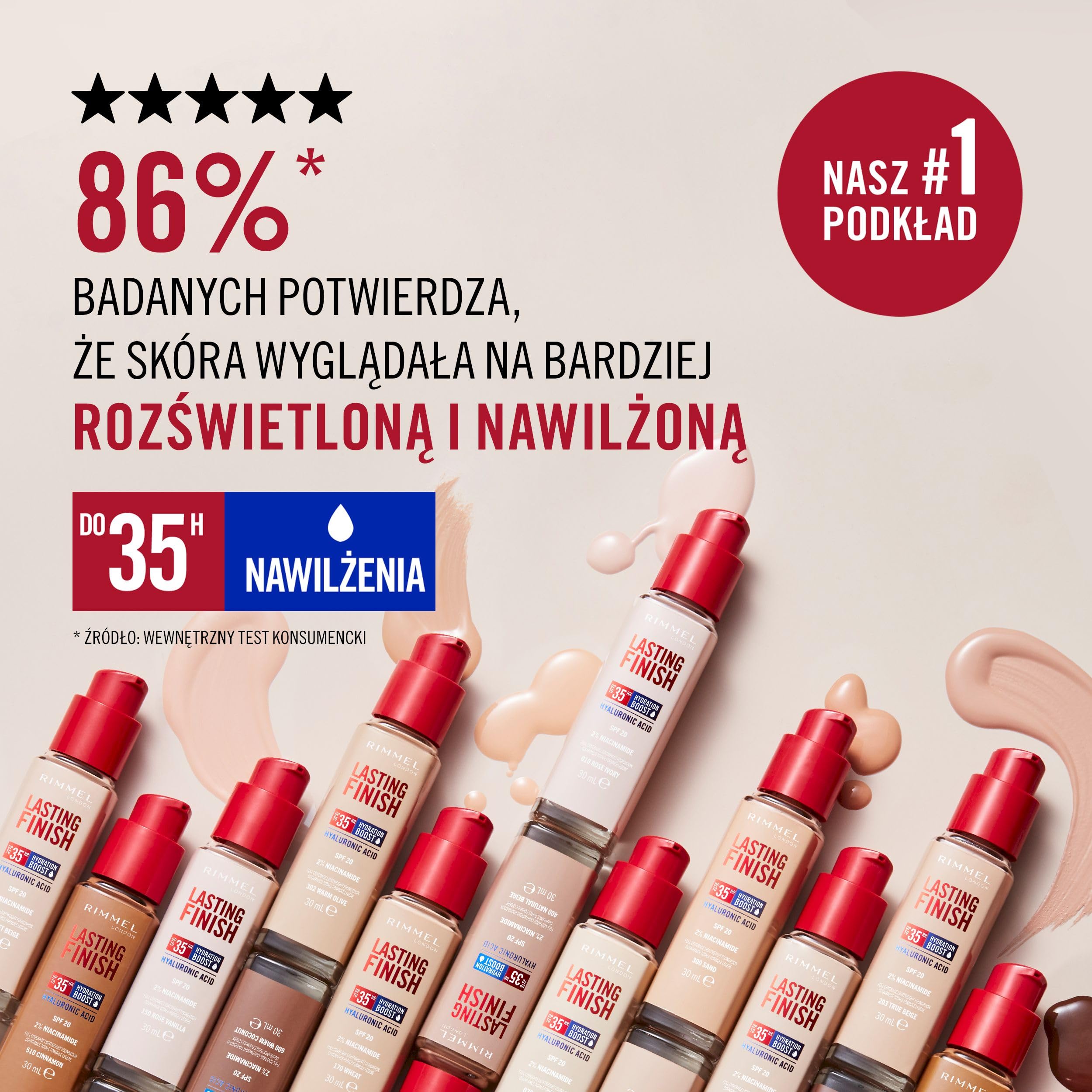 Rimmel Lasting Finish 35h silnie nawilżający i długotrwale kryjący podkład do twarzy z filtrem SPF20 nr 200 Soft Beige