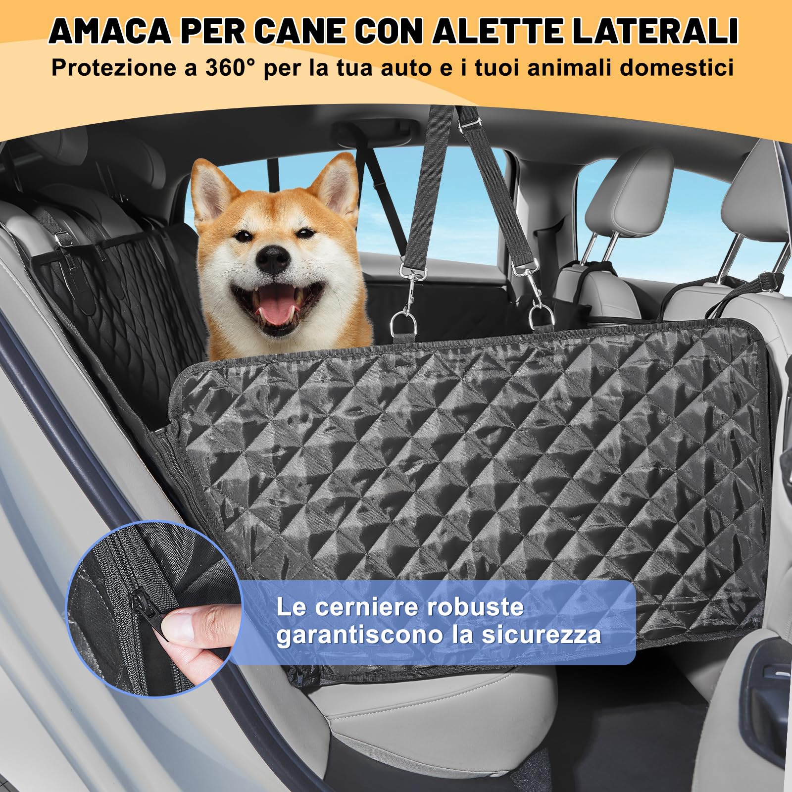 Elantrip Coprisedile Posteriore Universale, Impermeabile In Pelle PU, Antigraffio Per Auto, SUV, Camper, Grigio - 5