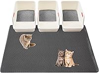 USHARP Extra Large 47x36 Cat Litter Mat - XXL Waterproof Urine-Proof 2-Layer Trap, Non-Slip Litter Catcher Rug for Kitty Litterbox