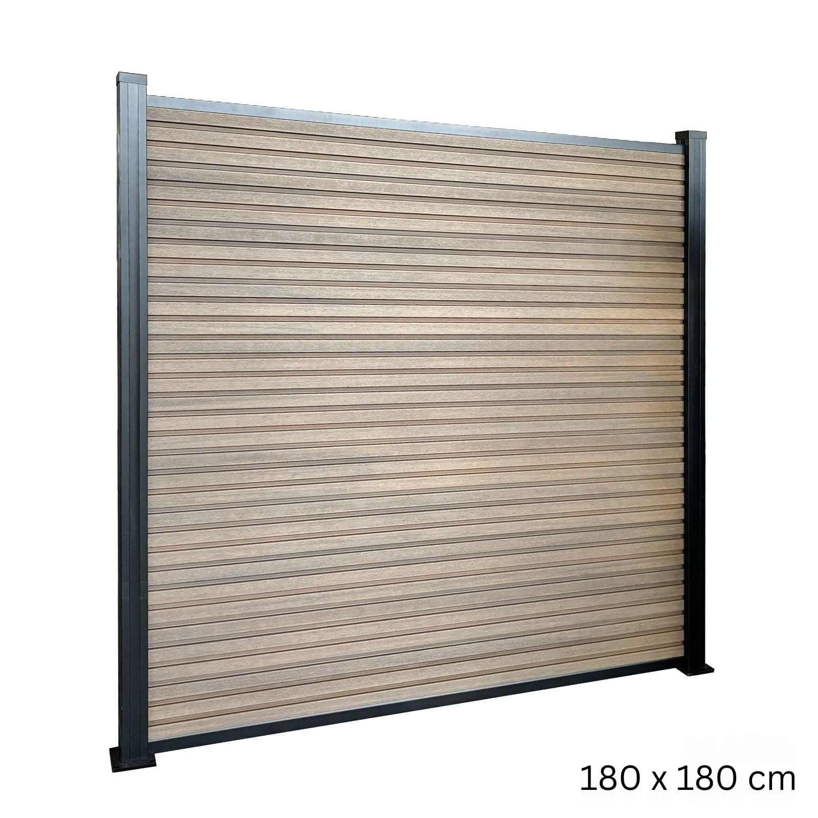 KARAT Recinzione da Giardino in WPC Resistente ai Raggi UV, Gelo e Neve - Protezione Visiva con Pali in Alluminio - Kit Completo di Montaggio Facile - Recinzione per Giardino, Terrazza, Garage (Legno