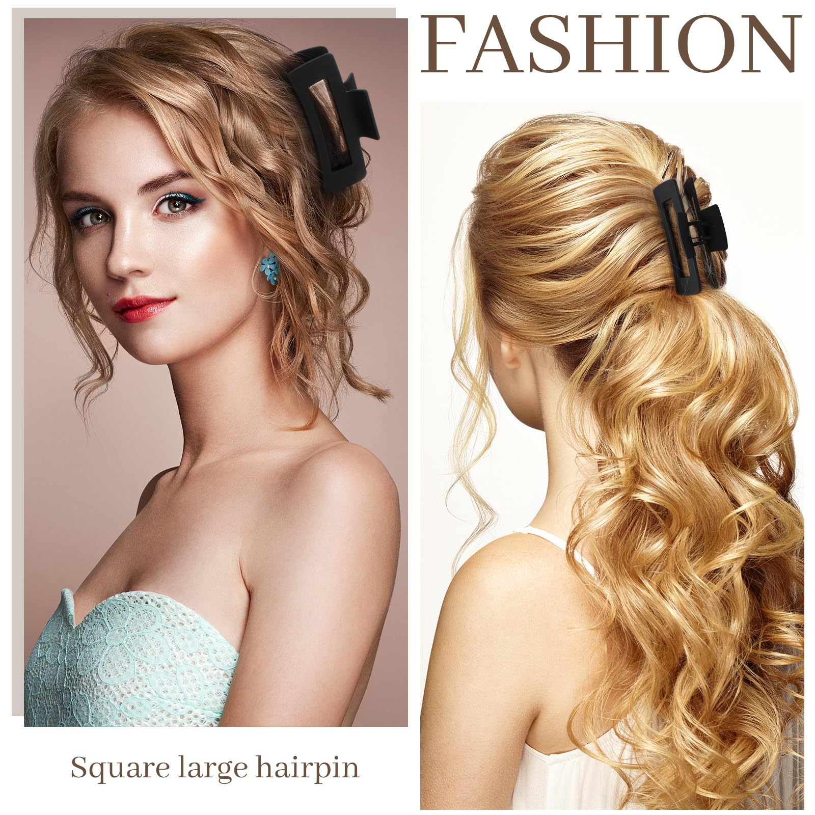 40 Pcs Large Acrylic Hair Claw Clips Non-slip Strong Hold Barrettes Bulk Marrie Large Hair Claw Clips for Thick Hair Nonslip Strong  main image 4