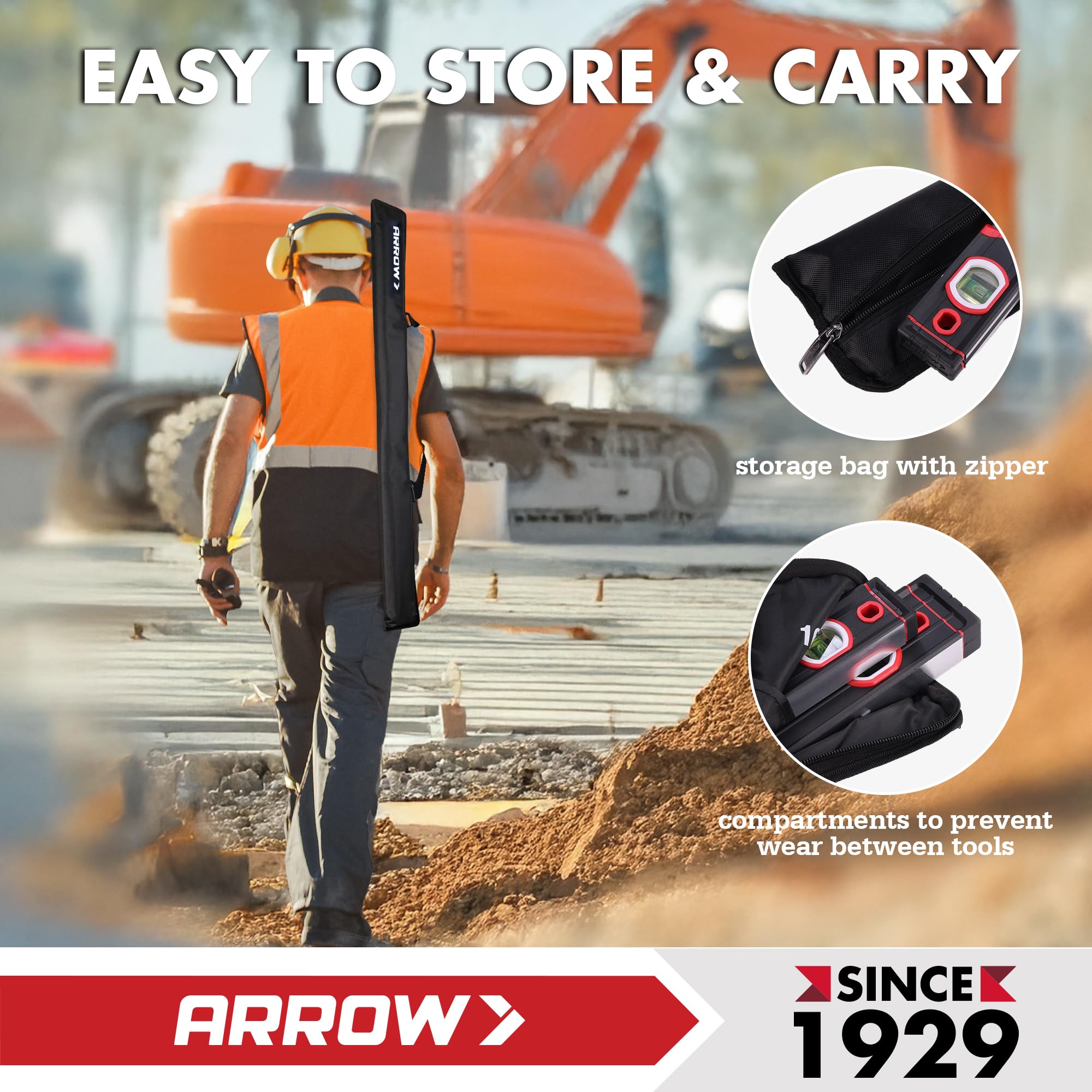 Arrow 3-Piece Spirit Level Set - Accurate & Durable -8
