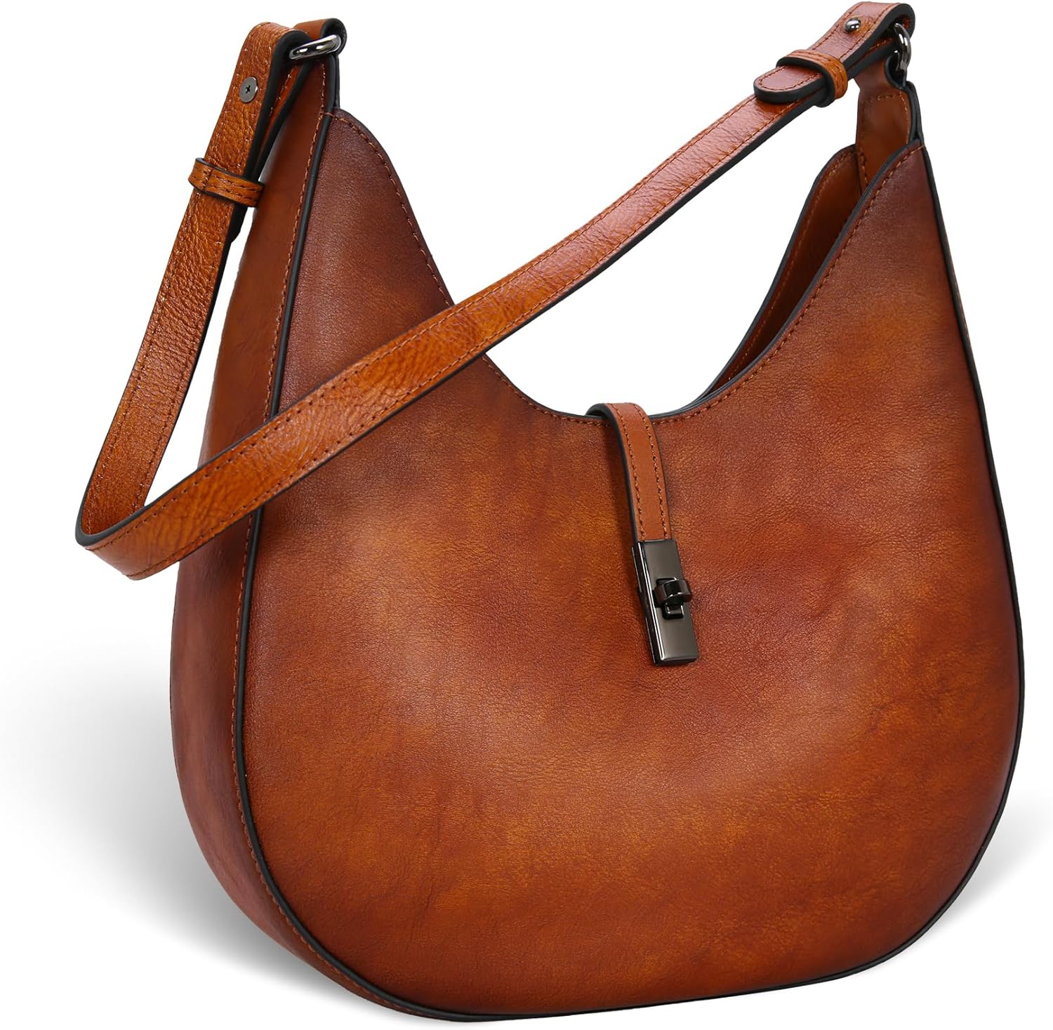 Iswee Leather Shoulder Bag Designer Crossbody Bags for Women Crescent Purse Hobo Handbags Everyday Purse - Image 2